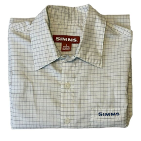 SIMMS 3XDRY Short Sleeve Checkered Shirt Outdoor Fly Fishing Hiking Men's Size S - Picture 4 of 8